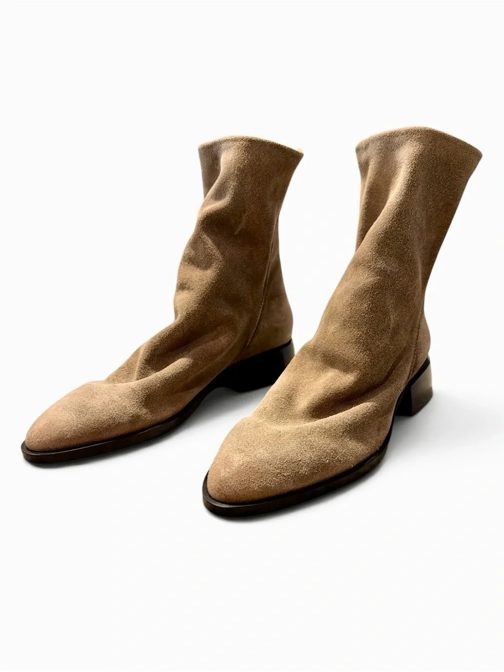 Steve Madden Nexie Bootie Suede Size 11 Taupe Back Zipper Almond Toe New